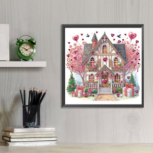 Liebeshaus-Teilweise Special Diamond Painting-30x30cm