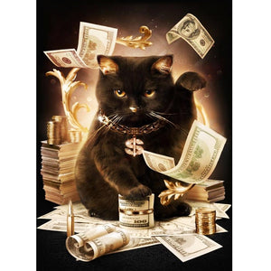 Geld Katze Baum - voller runder Diamant -