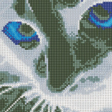 Lade das Bild in den Galerie-Viewer, Blauäugige Katze - voller runder Diamant - 40x30cm
