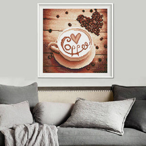 Kaffee - voller runder Diamant - 30x30cm