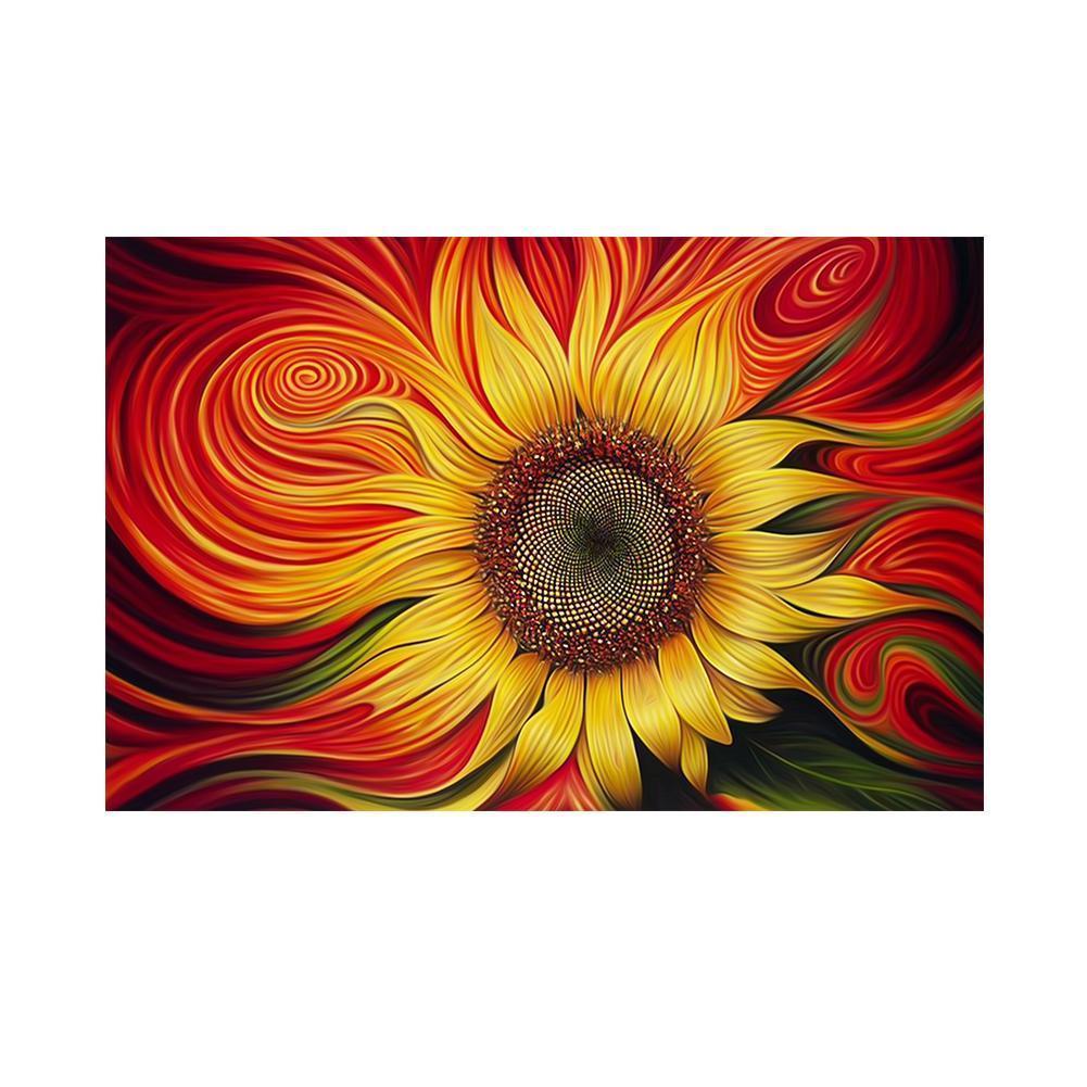 Sonnenblume - voller runder Diamant - 35x25cm