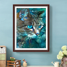 Lade das Bild in den Galerie-Viewer, Blaue Katze-Rund/Quadrat Diamond Painting
