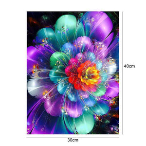 Fluoreszierende Blume Stich - voller runder Diamant - 30x40cm