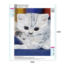 Lade das Bild in den Galerie-Viewer, Katze - voller runder Diamant - 40x30cm
