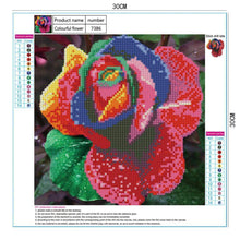 Lade das Bild in den Galerie-Viewer, Bunte Blume - voller runder Diamant - 30x30cm
