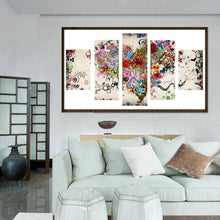 Lade das Bild in den Galerie-Viewer, Herz - geformt 5 - Bilder - voller runder Diamant - 95x45cm
