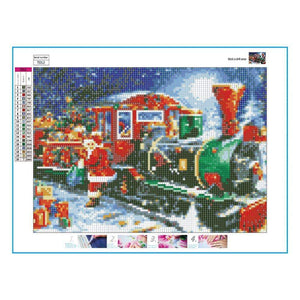 Weihnachtszug - voller runder Diamant - 40x30cm