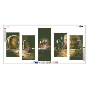 Rotwein 5 - Bilder - voller runder Diamant - 95x45cm