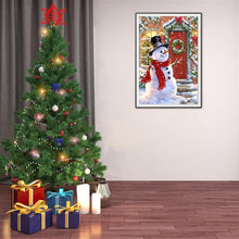 Lade das Bild in den Galerie-Viewer, Weihnachten Schneemann - voller runder Diamant - 40x30cm
