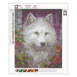 Beobachten Wolf - voller runder Diamant - 30x36cm