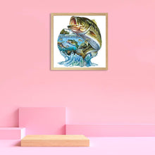 Lade das Bild in den Galerie-Viewer, Fisch - voller runder Diamant - 35x35cm
