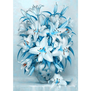 Lilie Blume - voller runder Diamant - 30x40cm