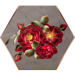 Blume Sechseck - voller runder Diamant -