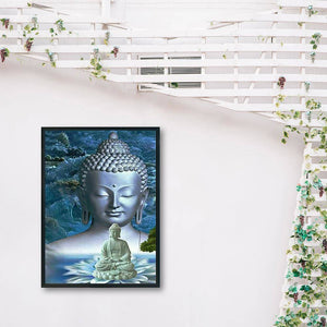 Buddha - voller runder Diamant - 40x30cm