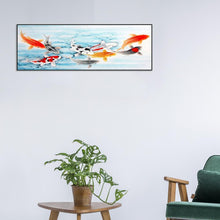 Lade das Bild in den Galerie-Viewer, Glückliche Fische - volle Runde Diamant-Malerei - 80x30cm
