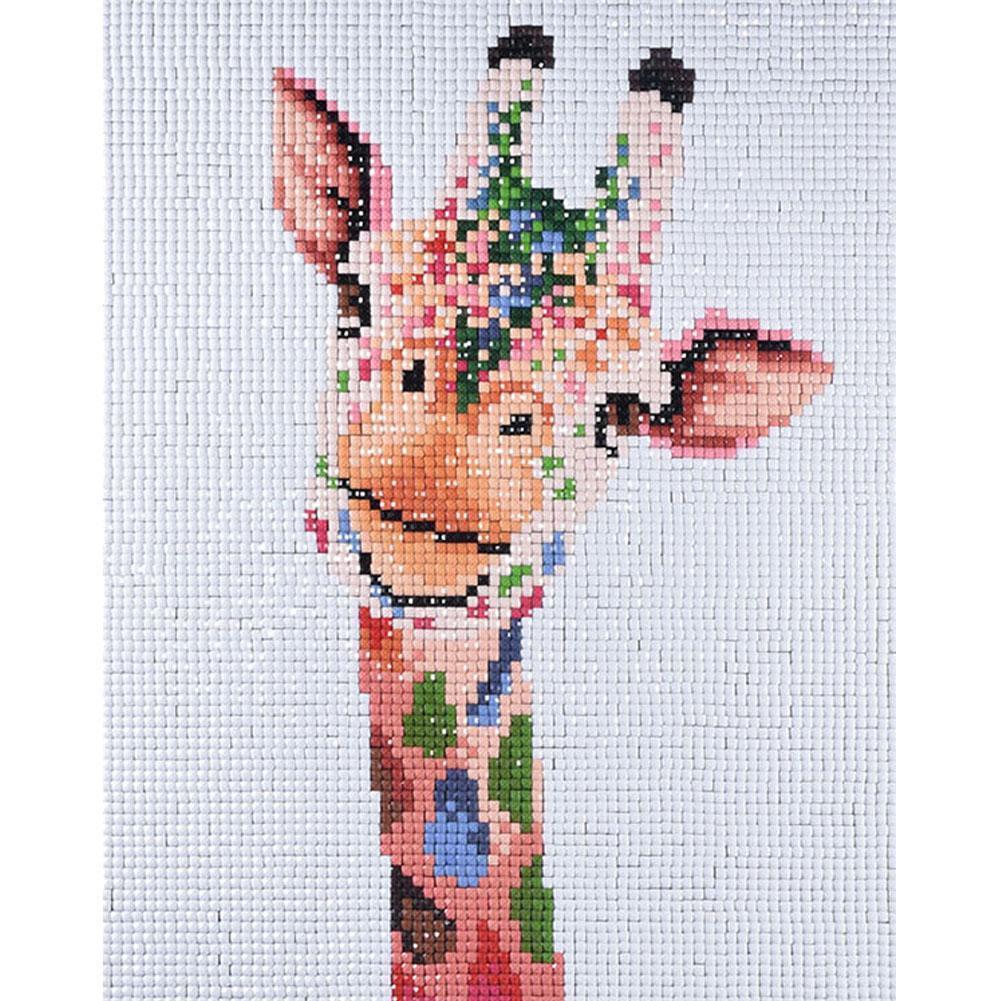 Giraffe - voller quadratischer Diamant - 25x30cm
