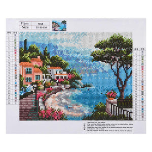 Liebe Meer - voller quadratischer Diamant - 25x30cm