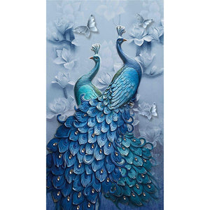 Pfau - voller quadratischer Diamant - 30x40cm