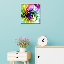 Lade das Bild in den Galerie-Viewer, Buntes Auge - voller runder Diamant - 30x30cm
