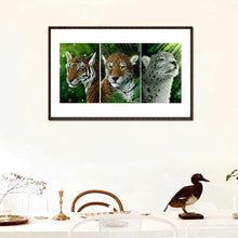 Lade das Bild in den Galerie-Viewer, 3pcs Tiger - voller quadratischer Diamant - 80x40cm
