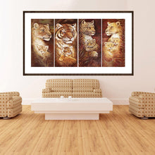 Lade das Bild in den Galerie-Viewer, 4pcs Tiger - voller quadratischer Diamant - 80x40cm
