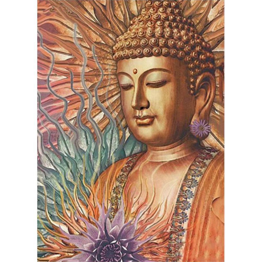 Buddha - voller runder Diamant - 30x40cm