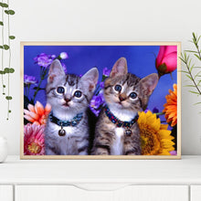 Lade das Bild in den Galerie-Viewer, Katzen - voller runder Diamant - 40x30cm
