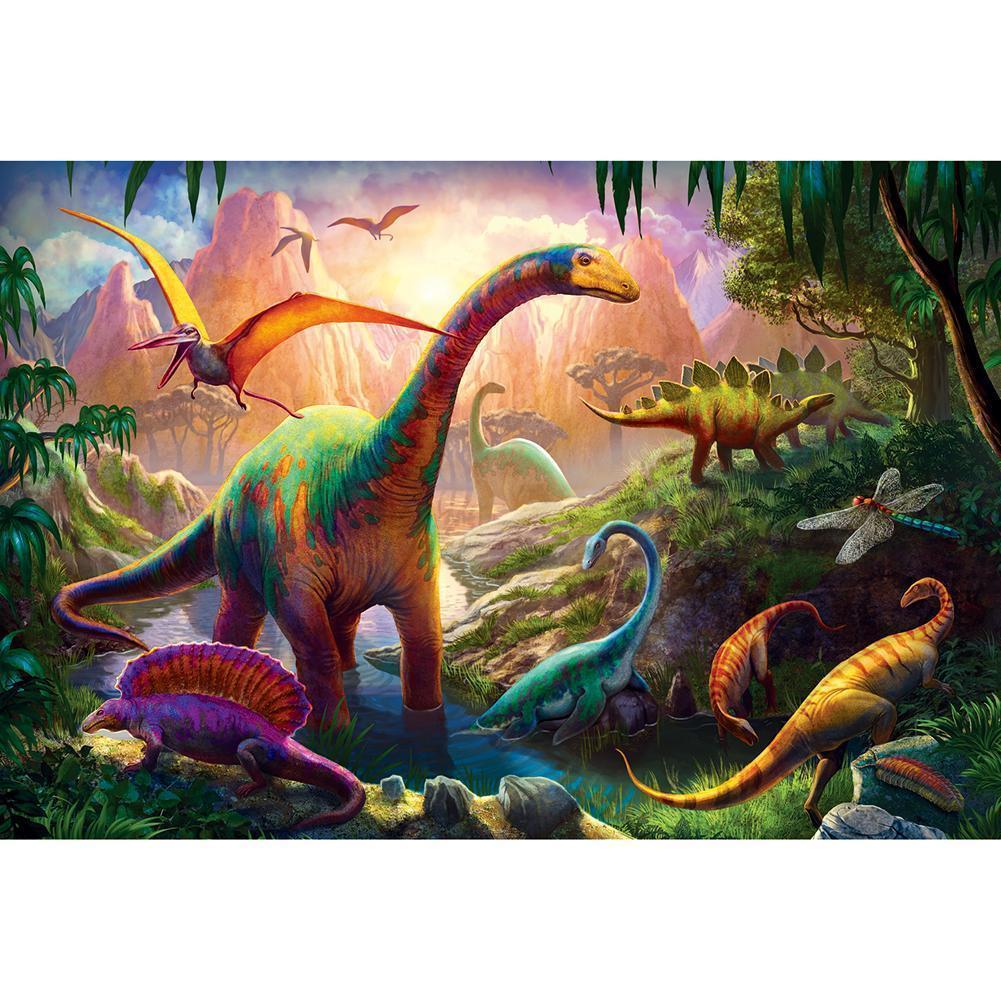 Dinosaurier - voller runder Diamant - 40x30cm