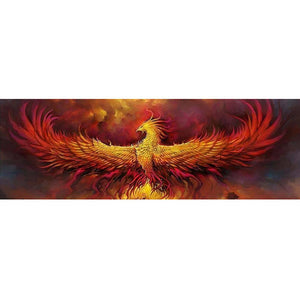 Feuer Vogel - volle Runde Diamant-Malerei - 80x30cm