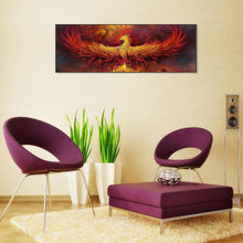 Lade das Bild in den Galerie-Viewer, Feuer Vogel - volle Runde Diamant-Malerei - 80x30cm
