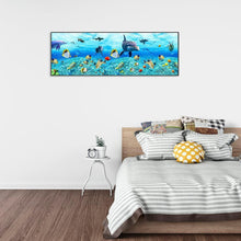 Lade das Bild in den Galerie-Viewer, Meer Welt Fisch - volle Runde Diamant-Malerei - 80x30cm
