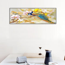 Lade das Bild in den Galerie-Viewer, Gelbe Pfau - volle Runde Diamant-Malerei - 80x30cm
