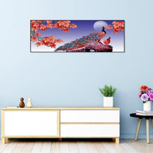 Lade das Bild in den Galerie-Viewer, Rote Pfau - volle Runde Diamant-Malerei - 80x30cm
