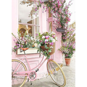 Rosa Fahrrad - voller runder Diamant