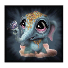 Lade das Bild in den Galerie-Viewer, Elefant - voller runder Diamant - 30x30cm
