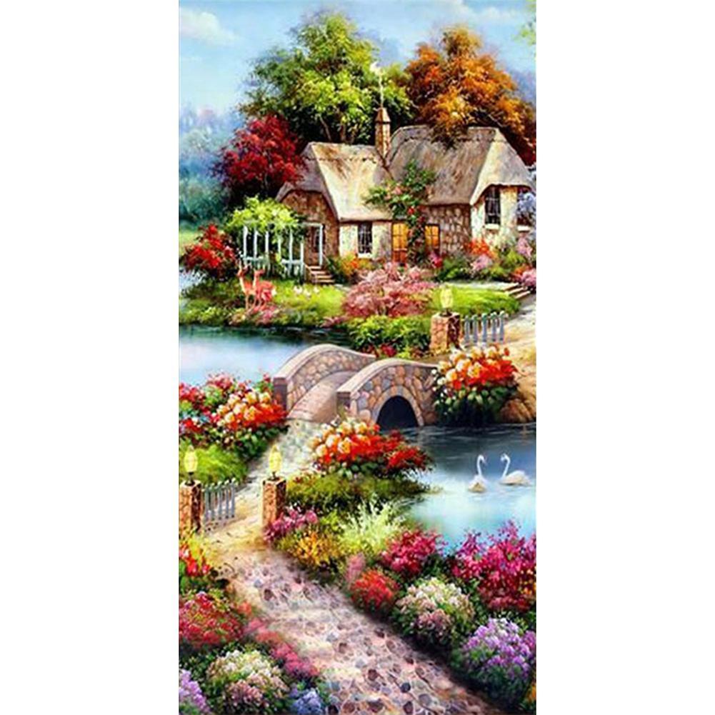 Landschaft - voller runder Diamant - 85x45cm