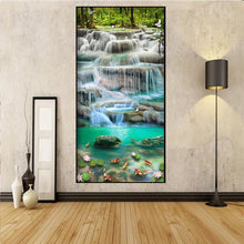 Lade das Bild in den Galerie-Viewer, Wasserfall - volle runde Diamant-Malerei - 85x45cm
