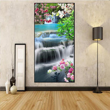 Lade das Bild in den Galerie-Viewer, Wasserfall - volle runde Diamant-Malerei - 85x45cm
