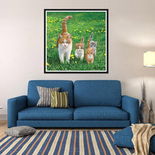 Lade das Bild in den Galerie-Viewer, Katzen Familie - voller runder Diamant - 30x30cm
