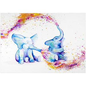 Elefant - voller runder Diamant - 30x40cm