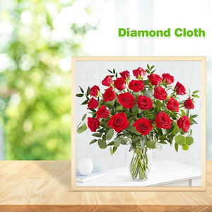 Blumen - voller runder Diamant - 30x30cm