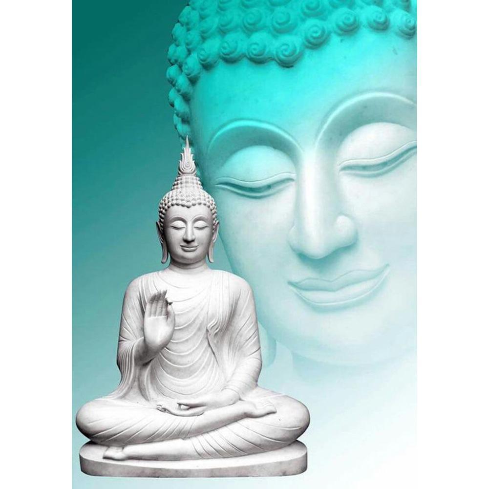 Buddha-Statue - voller runder Diamant - 30x40cm