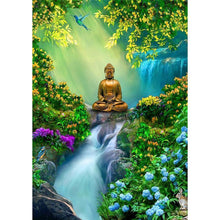 Lade das Bild in den Galerie-Viewer, Buddha-Statue - voller runder Diamant - 30x40cm
