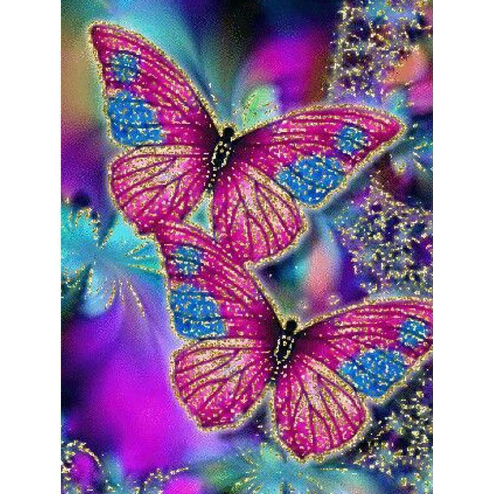 Schmetterling - voller runder Diamant - 30x40cm