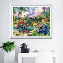 Lade das Bild in den Galerie-Viewer, Dinosaurier - voller runder Diamant - 40x30cm
