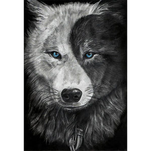 Wolf - runder runder Diamant - 30x40cm