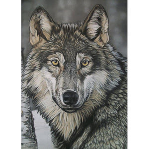 Wolf - runder runder Diamant - 30x40cm