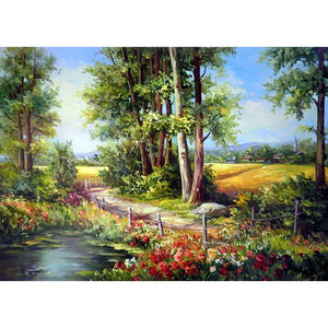 Landschaft - voller runder Diamant - 40x30cm