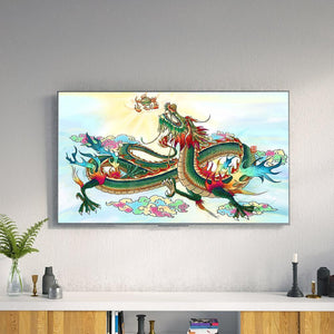 Chinesischer Drache - voller runder Diamant - 40x60cm