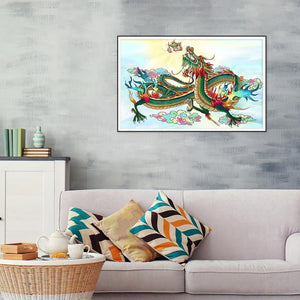 Chinesischer Drache - voller runder Diamant - 40x60cm